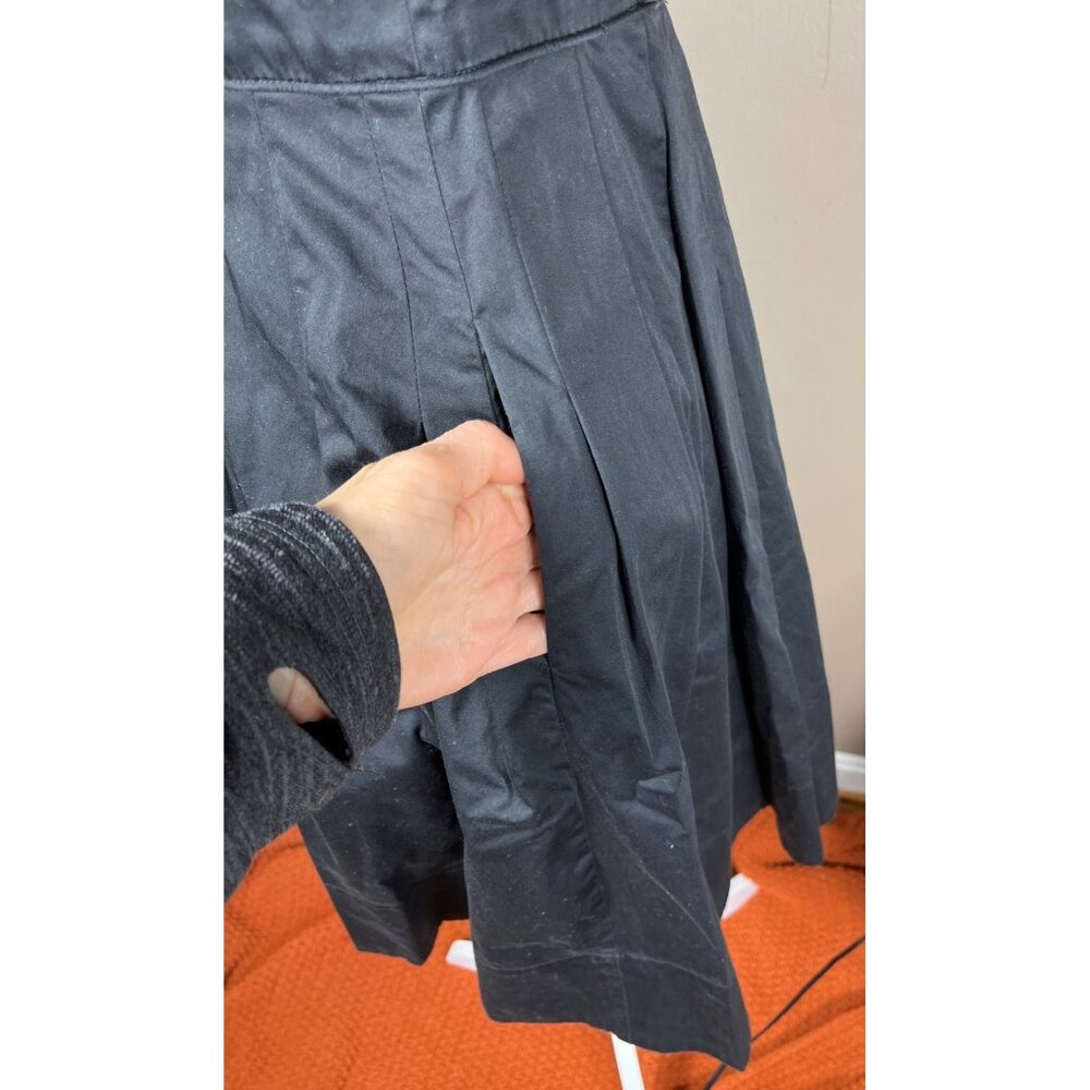 Talbots Dress Black Fit Flare Cotton 50s Classic Retro Basic Pockets Womens 2 - Picture 2 of 9